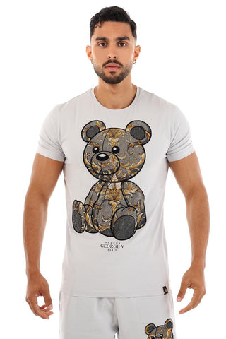 MEN GEORGE V GRAY TEDDY BEAR GLITTERY TSHIRT