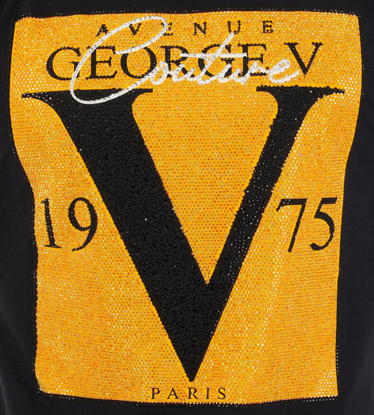 MEN GEORGE V BLACK/ GOLD V BOX GLITTERY TSHIRT