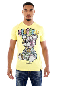 MEN GEORGE V YELLOW TEDDY BEAR GLITTERY TSHIRT