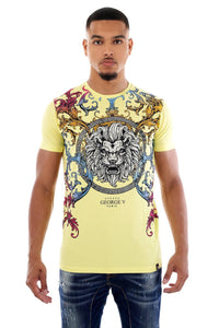 MEN GEORGE V YELLOW LION HEAD GLITTERY TSHIRT