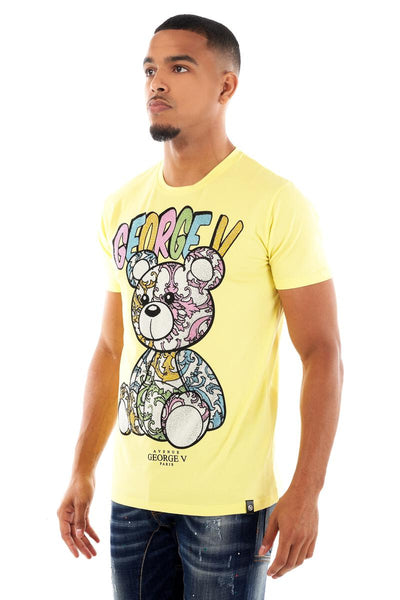 MEN GEORGE V YELLOW TEDDY BEAR GLITTERY TSHIRT