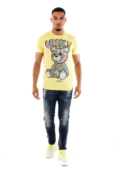 MEN GEORGE V YELLOW TEDDY BEAR GLITTERY TSHIRT