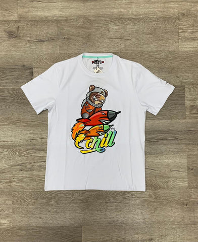 MEN WHITE "CHILL UP" TEE