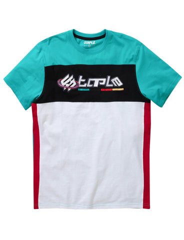 MEN TEAL STAPLE BELMONT PIECED TEE