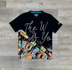 MEN BLACK THE WORLD IS YOURS TEE