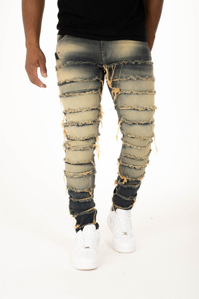 MEN VINTAGE PREMIUM STRETCH DENIM with MULTI CUT/SEW