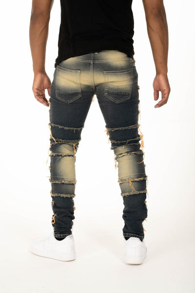 MEN VINTAGE PREMIUM STRETCH DENIM with MULTI CUT/SEW