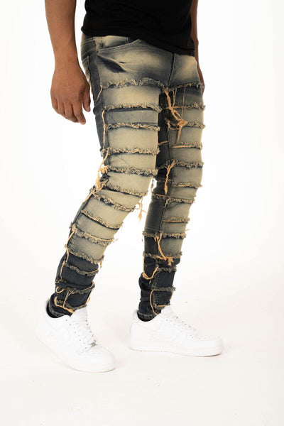 MEN VINTAGE PREMIUM STRETCH DENIM with MULTI CUT/SEW