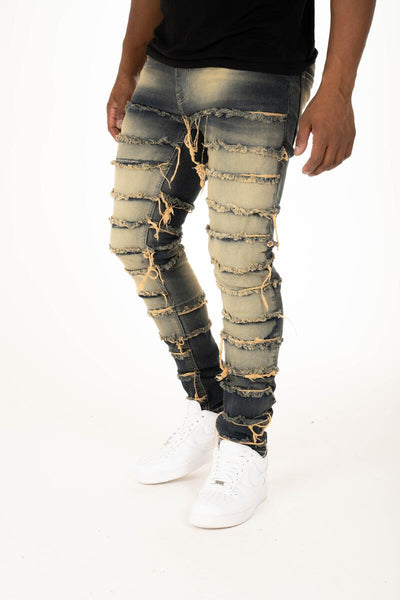 MEN VINTAGE PREMIUM STRETCH DENIM with MULTI CUT/SEW