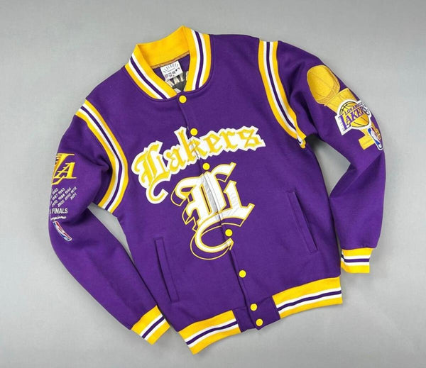 MEN PURPLE/ YELLOW LAKERS NBA JACKET