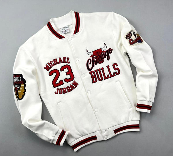 MEN WHITE MJ 23 CHICAGO BULLS NBA JACKET