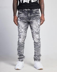 MEN PLUS SIZE BLACK WILD TIGER DENIM