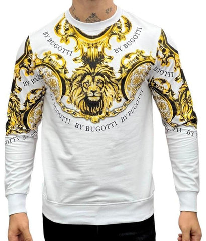 MEN WHITE/ GOLD LION KING GLITTERY CREW