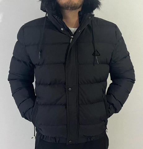 MEN BLACK SCORPION PUFFER JACKET