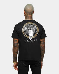 MENS BLACK BACK DESIGN CROOKS & CASTLE TEE