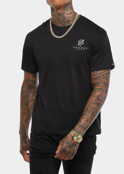 MENS BLACK BACK DESIGN CROOKS & CASTLE TEE