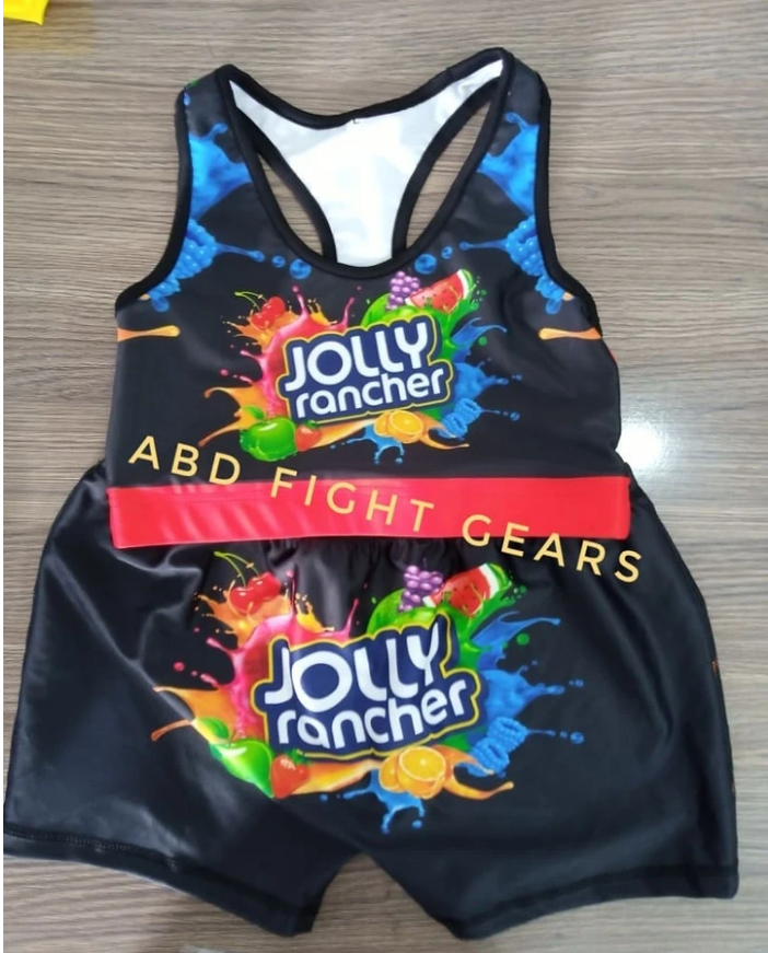 Jolly Rancher print vest Yoga Short Set