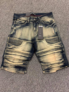 ARKE OLIVE GREEN DENIM MEN SHORTS DYED OUT