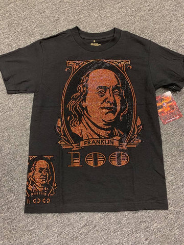 Men Plus Glittery $100 Franklin Tshirt