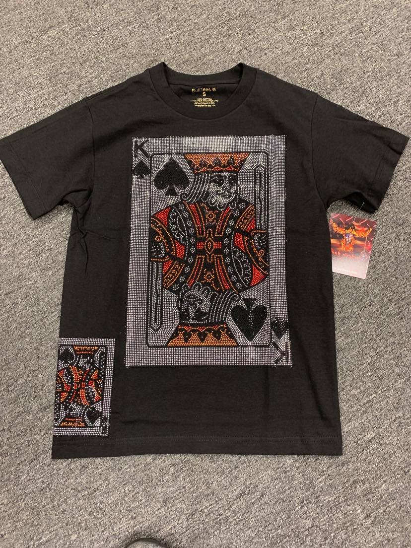 Men Glittery King Card Tshirt