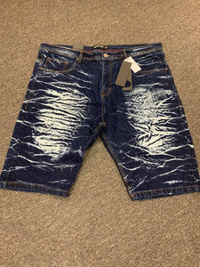 Plus Size Men Super Blue Crinkle Wash Shorts