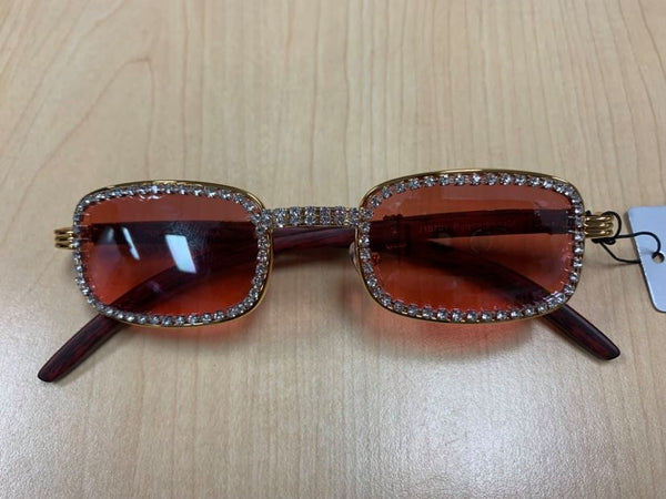 Men/ women wood grain all Rhinestone shades