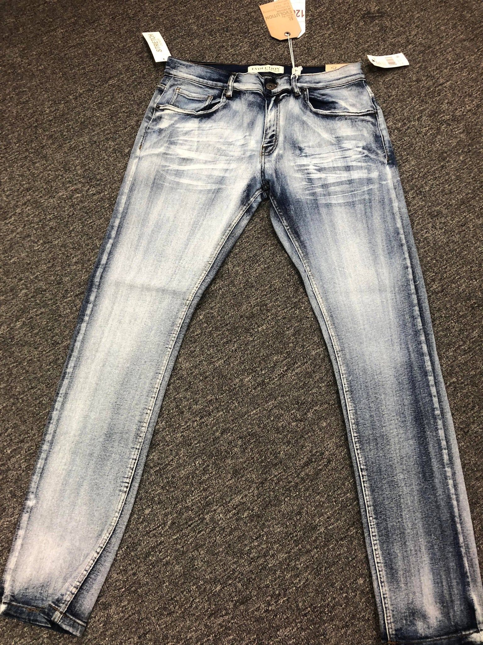 PLUS SIZE BIG Men Washed Up Denim Jeans