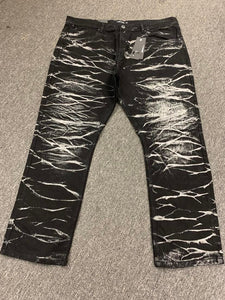 PLUS SIZE Mens Black Crinkle Wash Jeans