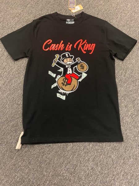 Men Black Cash is King Tee