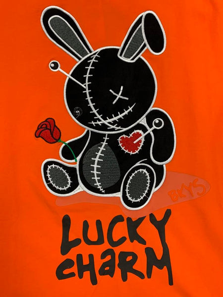 Men Big Size Orange/blk Lucy Charm Tshirt