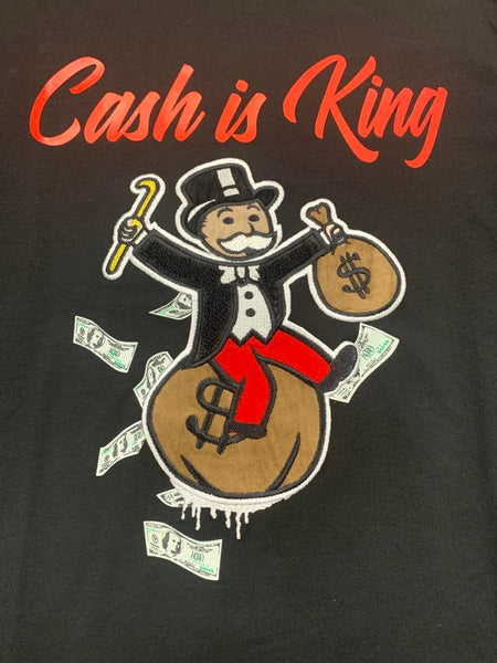 Men Black Cash is King Tee