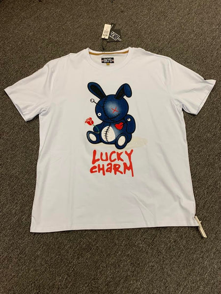 Men Big Size White/Denim Lucy Charm Tshirt