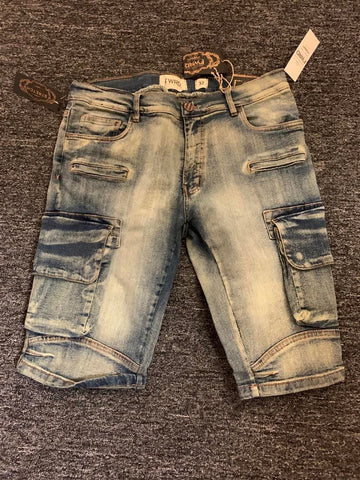 MEN LT TINT DENIM JEAN SHORTS