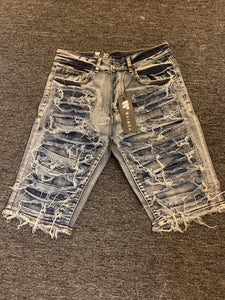 MEN SUPER DAMAGED JEAN SHORTS