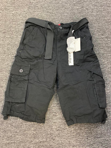 MEN BLACK CARGO SHORTS WITH BELT