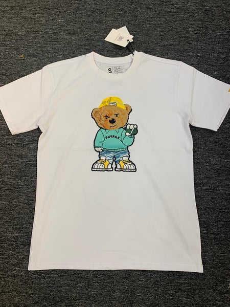 MENS WHITE TRAPPING BEAR TEE