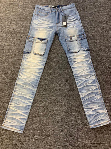 MEN TWO FRONT SIDE POCKET LIGHT WASH JEANS