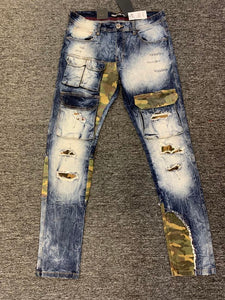 MENS HYBRID DENIM/CAMO JEANS