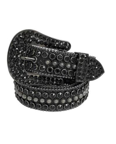 MEN BLACK ELITE SIGNATURE RHINSTONE BELT