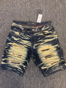 MEN VINTAGE DAMAGED ARKE DENIM SHORTS