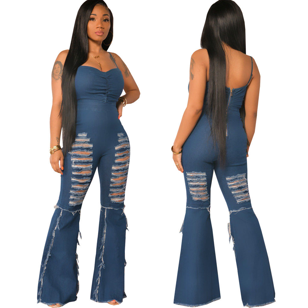 Jean Sexy suspender denim Jumpsuit