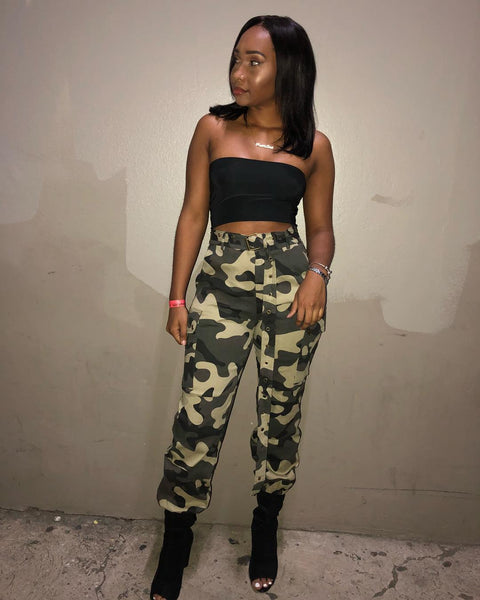 Multi Pocket camouflage Leggings with belt