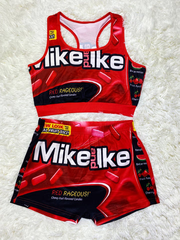 Red Mike & Ike Sexy pattern print vest Shorts Set