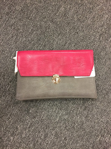 Two tone pink & gray clutches