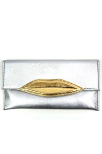 Silver cute Lip kiss Clutch