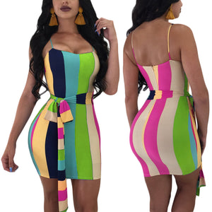 colorful party dress with belt