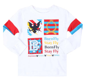 MEN WHITE BORN FLY CREW NECK SWEATER