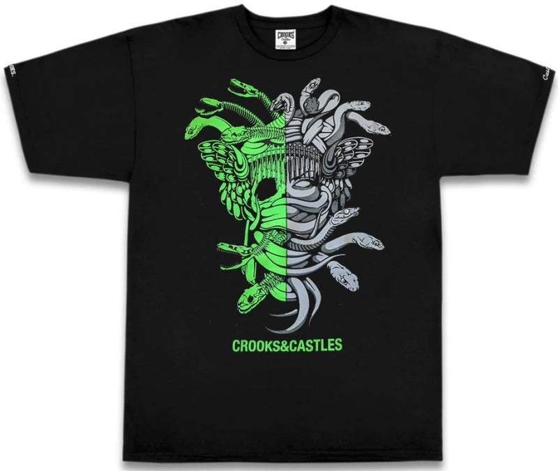 MEN PLUS SIZE BLACK/GREEN CROOKS & CASTLES TEE