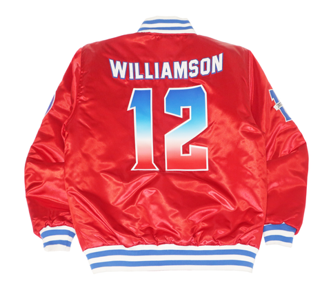 MEN RED WILLIAMSON HIGH SCHOOL SATIN JACKET