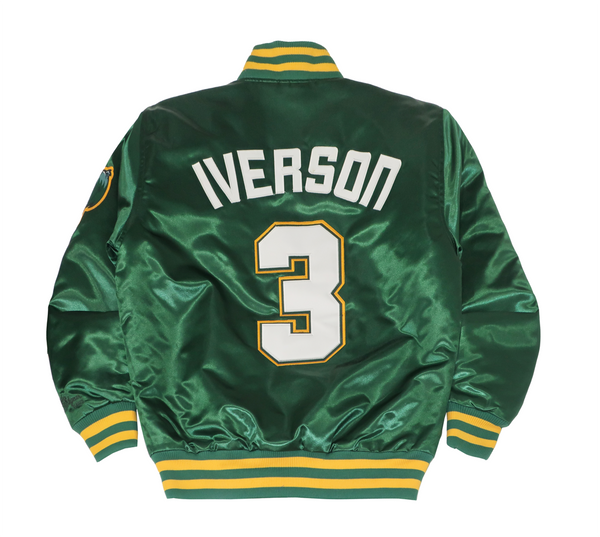 MEN GREEN IVERSON HIGH SCHOOL SATIN JACKET